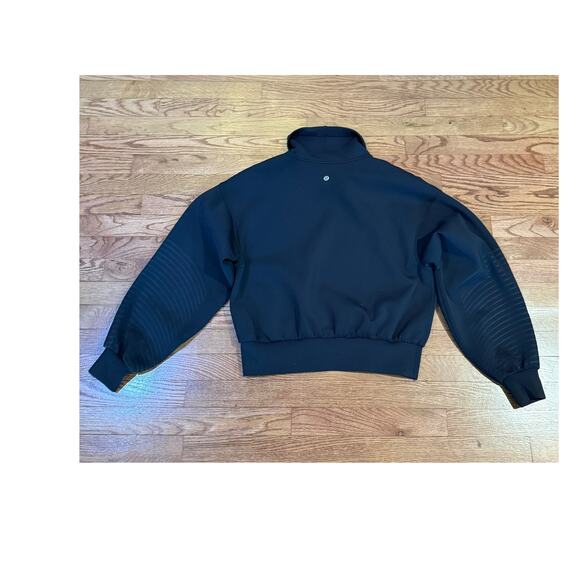 Lululemon Full Flourish Pullover AirWrap Spacer Navy Funnel Neck Sz 8 RARE - Picture 5 of 9